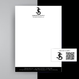 Papel Timbrado Logotipo Monograma de Empresa de Costume Empresari