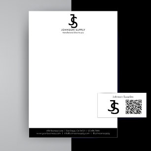 Papel Timbrado Logotipo Monograma de Empresa de Costume Empresari