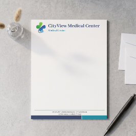 Papel Timbrado Logotipo Personalizado Azul Naval Minimalista para