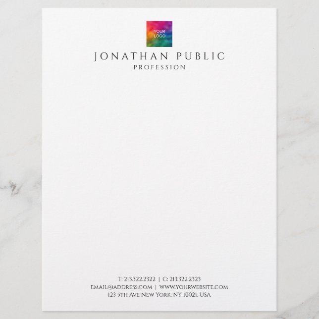 Papel Timbrado Logotipo Personalizado da Empresa Letterhead Model (Frente)
