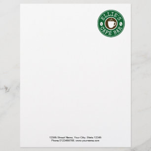 Papel Timbrado Logotipo personalizado de negócios de café