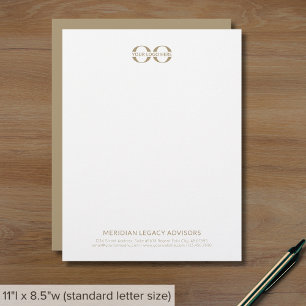 Papel Timbrado Logotipo Personalizado Dourado Branco