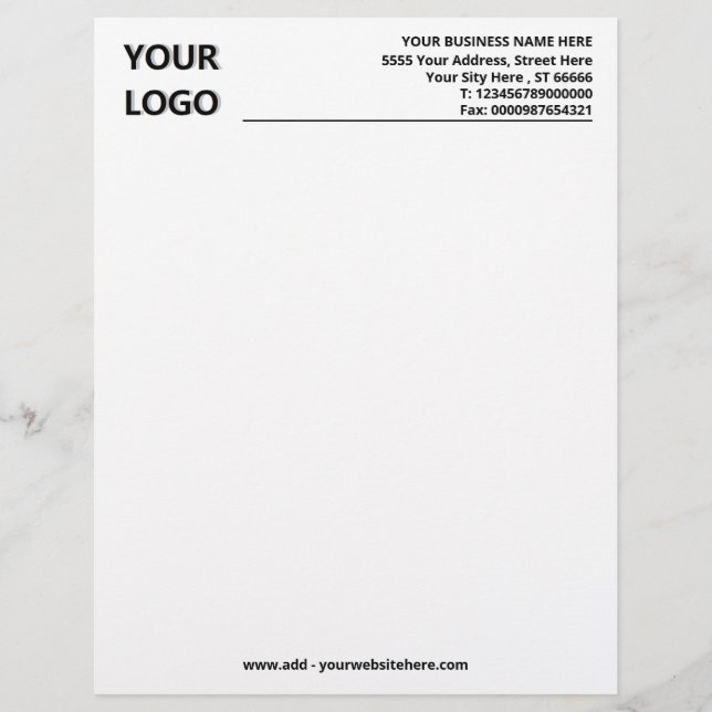 Papel Timbrado Logotipo Personalizado Escritório Comercial Simple (Frente)