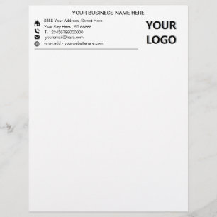 Papel Timbrado Logotipo personalizado Nome comercial Letterhead