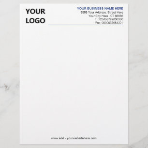 Papel Timbrado Logotipo Personalizado Simples para Empresas