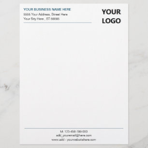 Papel Timbrado Logotipo Personalizado Simples para Sua Empresa Le
