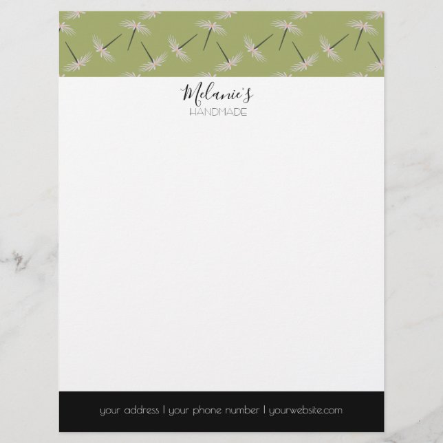 Papel Timbrado Logotipo profissional - Pixie Floral Pattern (Frente)