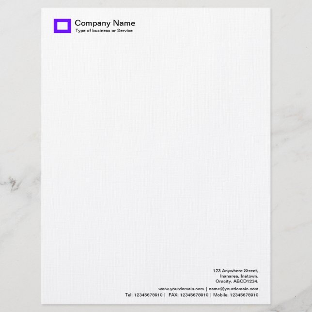 Papel Timbrado Logotipo Retângulo - Roxo (Frente)