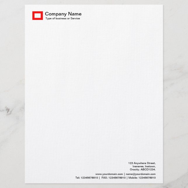 Papel Timbrado Logotipo Retângulo - Vermelho (Frente)