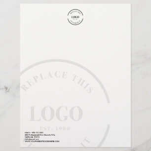 Papel Timbrado Logotipo simples de carta de negócios com marca d'