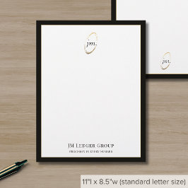 Papel Timbrado Logotipo sofisticado de inicializações Douradas de