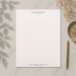Papel Timbrado Loja de Luxo Minimalista Elegante Marfim