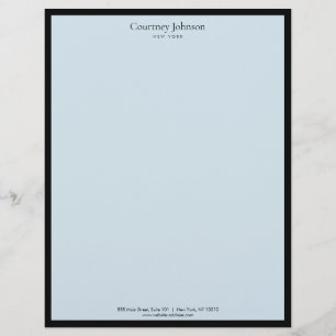 Papel Timbrado Loja de Luxo Minimalista Elegante Preto/Azul