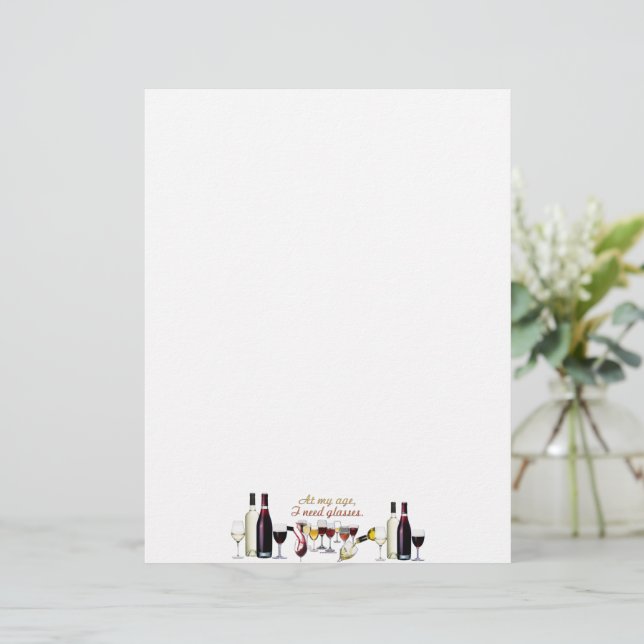Papel Timbrado Louça para vinho da SlipperyJoe com trocadilho atr (Em pé/Frente)