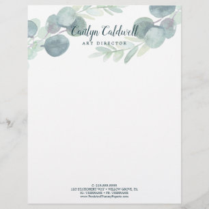 Papel Timbrado Lush Greenery e Eucalyptus Art