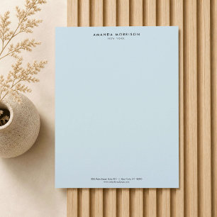 Papel Timbrado Luxo Minimalista Boutique Azul