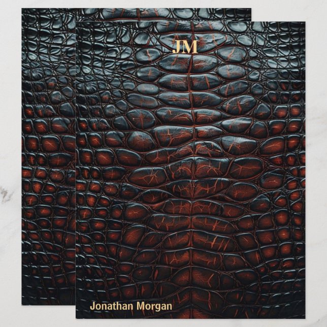 Papel Timbrado Luxury Executive Monogram Premium Leather  (Frente/Verso)
