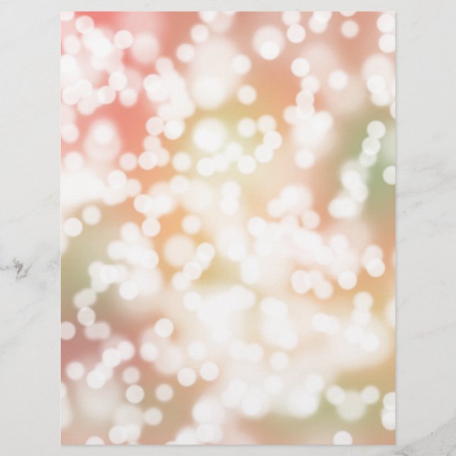 Papel timbrado, luzes cintilantes bokeh rosa pálid (Frente)