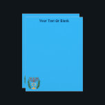 Papel Timbrado Magen Persa David Menorah<br><div class="desc">Adaptado de um antigo azulejo judeu persa e apresenta uma menorah com um Magen David (Estrela de David) enquadrado por ramos de oliveira. As imperfeições da imagem original pintada à mão foram preservadas. Personalize adicionando seu próprio texto.</div>