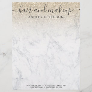 Papel Timbrado magnata magnética do ouro com luz de mármore omb