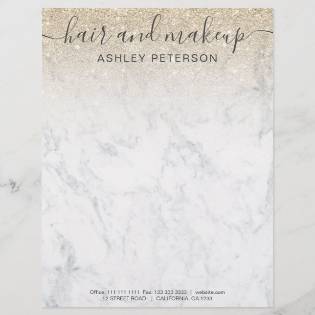 Papel Timbrado magnata magnética do ouro com luz de mármore ombre (Frente)