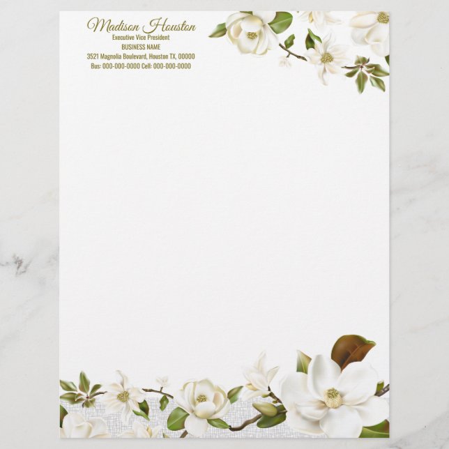 Papel Timbrado Magnolia Floral (Frente)
