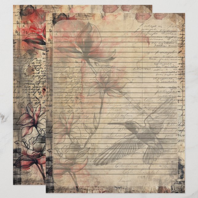 Papel Timbrado Magnolia Plant Manuscript Antigo (Frente/Verso)