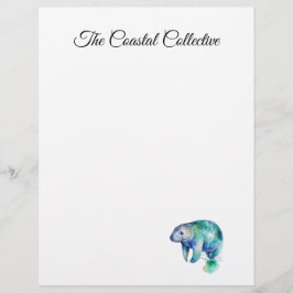 Papel Timbrado Manatee Sussurro Oceânico, personalizado