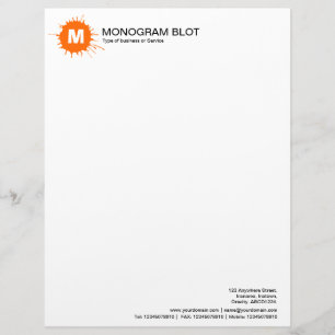 Papel Timbrado Mancha do monograma - laranja