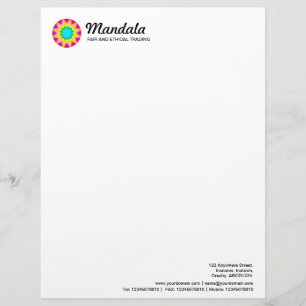 Papel Timbrado Mandala caleidoscópica 016