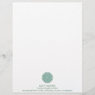 Papel Timbrado Mandala Yoga Verde