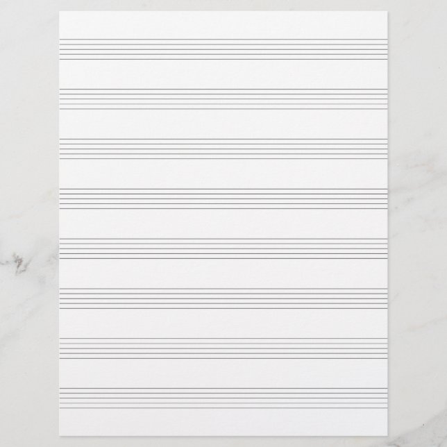 Papel Timbrado Manuscript Paper Music Funcionarios Compositor Com (Frente)