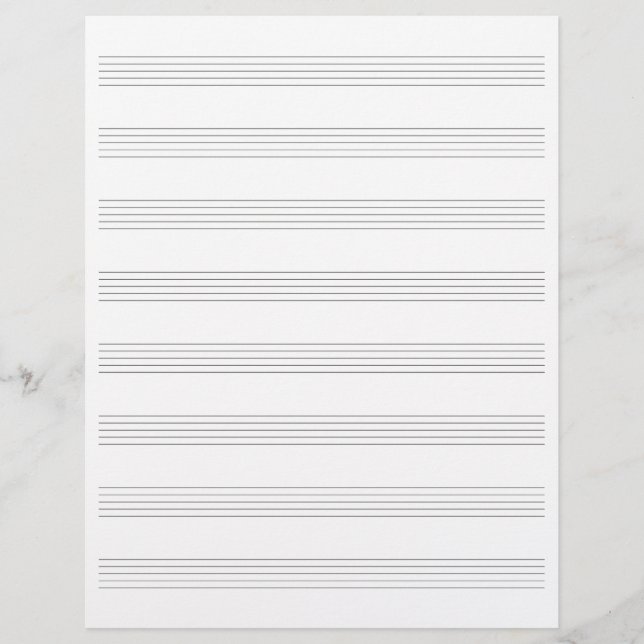 Papel Timbrado Manuscript Paper Music Funcionarios Compositor Com (Frente)