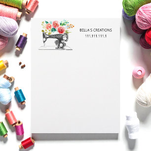 Papel Timbrado Máquina de costura borboleta