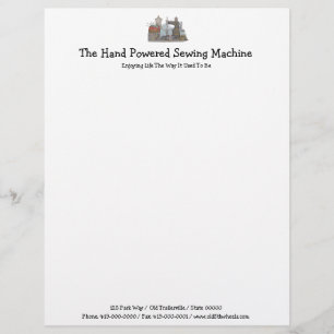 Papel Timbrado Máquina de costura psta mão