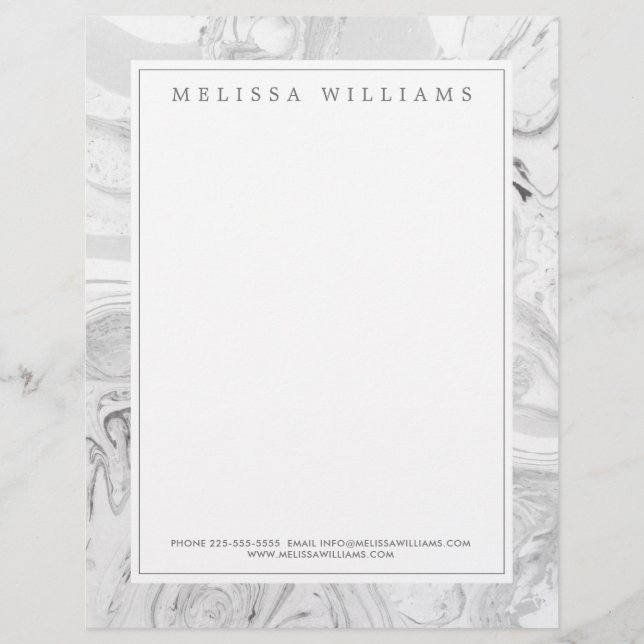 Papel Timbrado Marble Creative Professional Modern Letterhead (Frente)