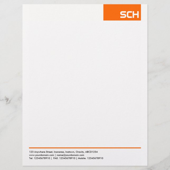 Papel Timbrado Marca Superior - Laranja (Frente)