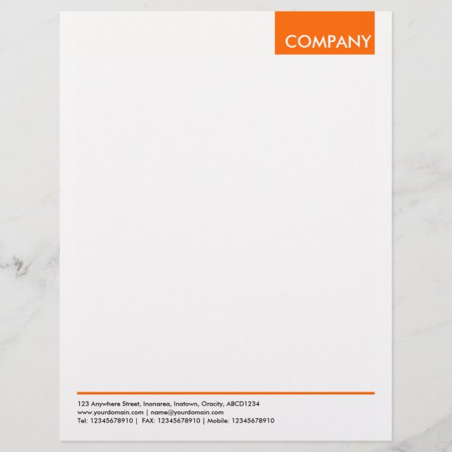 Papel Timbrado Marca Superior - Laranja (Frente)