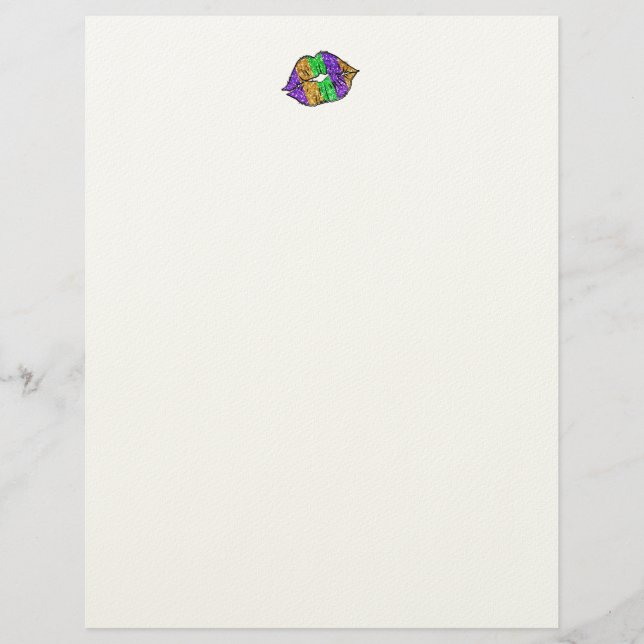 Papel Timbrado Mardi Gras Kiss Letterhead (Frente)