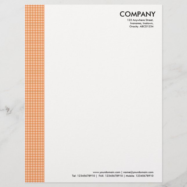 Papel Timbrado Margem ao quadrado - Laranja (Frente)