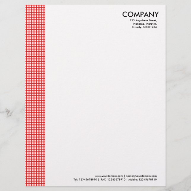 Papel Timbrado Margem ao quadrado - Vermelho (Frente)