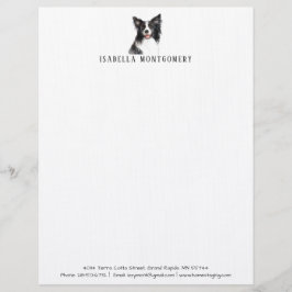 Papel Timbrado Margem de Aquarela Collie Letterhead