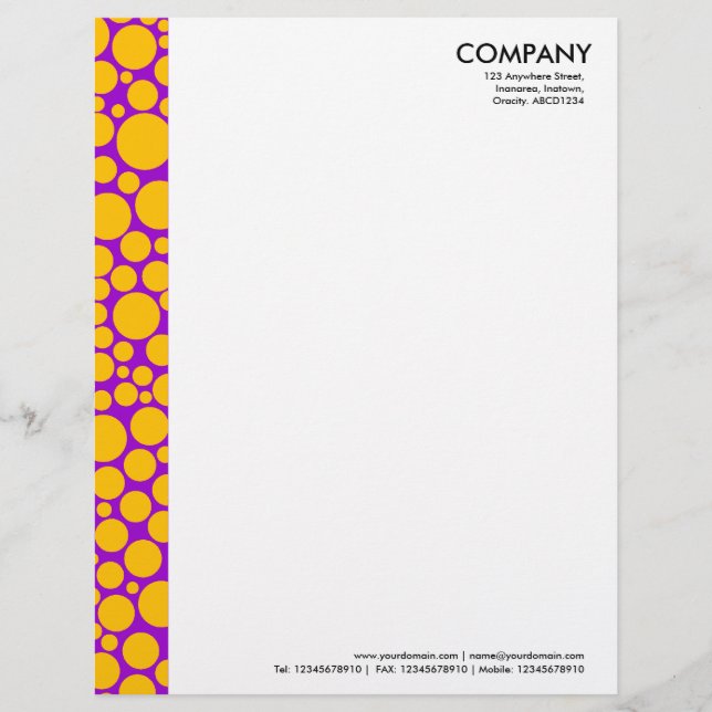 Papel Timbrado Margem de detecção - âmbar em roxo (Frente)