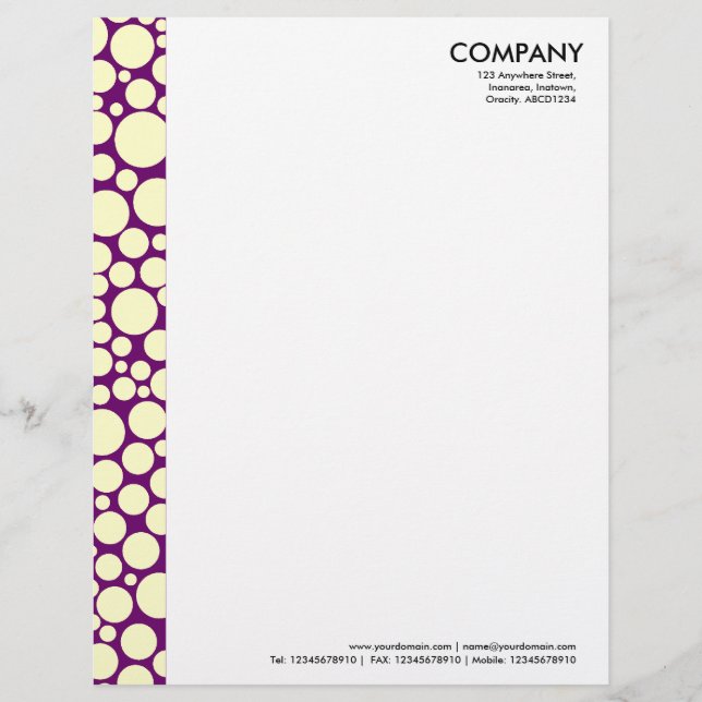 Papel Timbrado Margem de detecção - Creme em roxo (Frente)