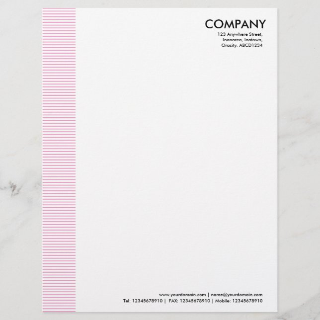Papel Timbrado Margem Enfileirada - Rosa (Frente)