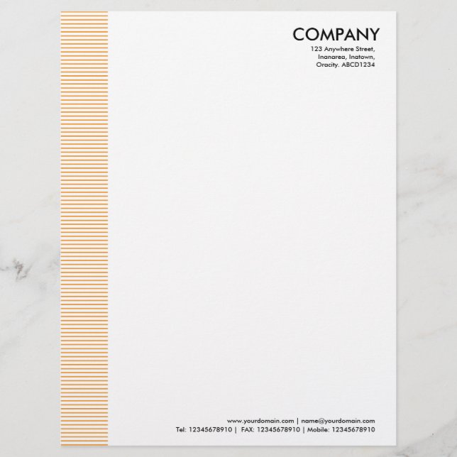 Papel Timbrado Margem Lined - Laranja Claro (Frente)