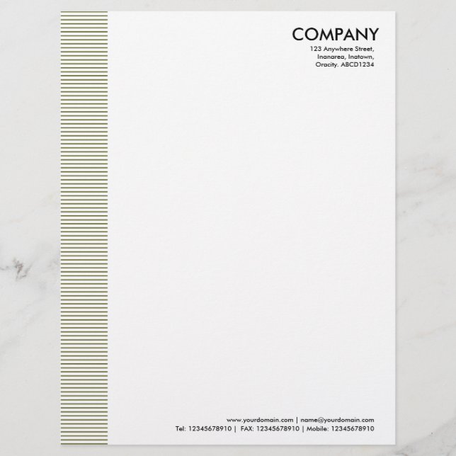 Papel Timbrado Margem Lined - Oliva Sujo (Frente)
