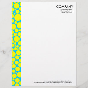 Papel Timbrado Margem Spotty - Amarelo de Azul Claro