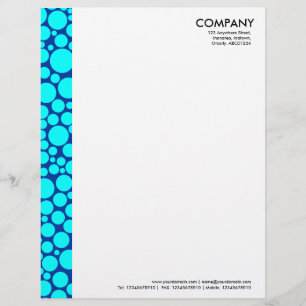 Papel Timbrado Margem Spotty - Ciano no Azul Escuro