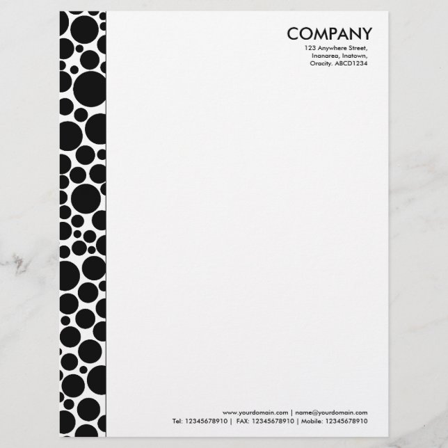 Papel Timbrado Margem Spotty - Preto (Frente)